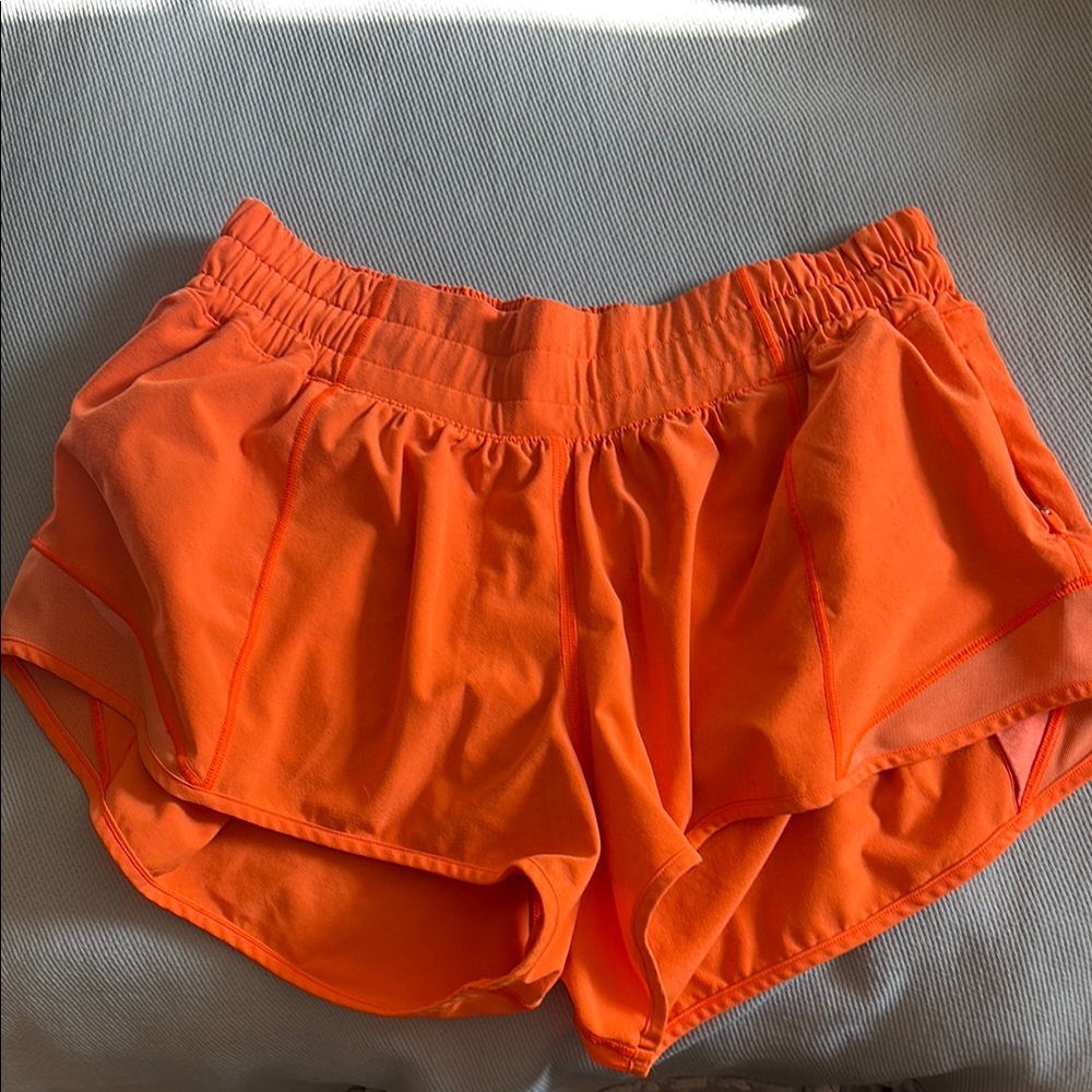 Lululemon Athletica Orange Athletic Shorts Lightweight Performance